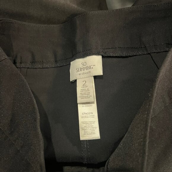 Chico's Black Pull On Crop Pants Size L - Picture 9 of 9